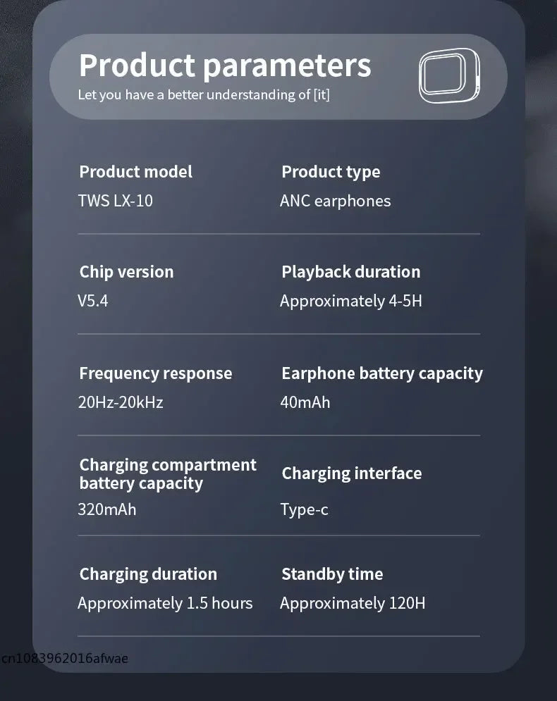 Lenovo Bluetooth Headphones Full Touch Screen Headset Bluetooth 5.4 ANC-ENC Noise Cancelling Earphones Wireless In-Ear Earbuds