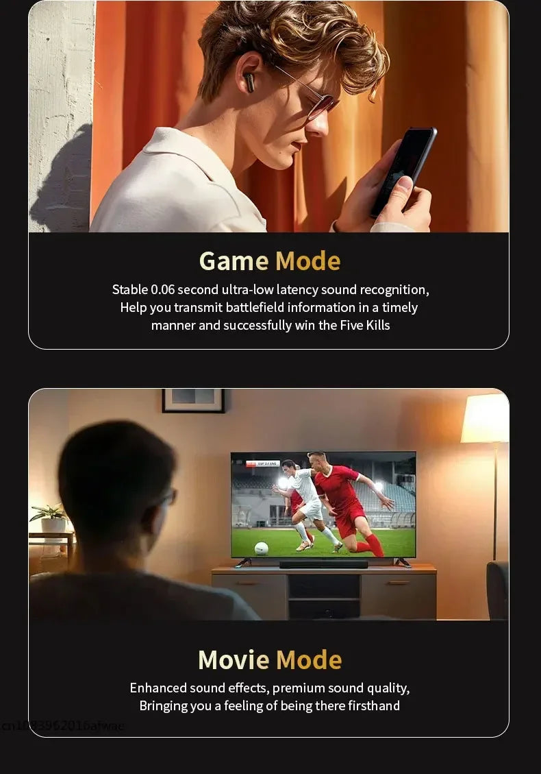 Lenovo Bluetooth Headphones Full Touch Screen Headset Bluetooth 5.4 ANC-ENC Noise Cancelling Earphones Wireless In-Ear Earbuds