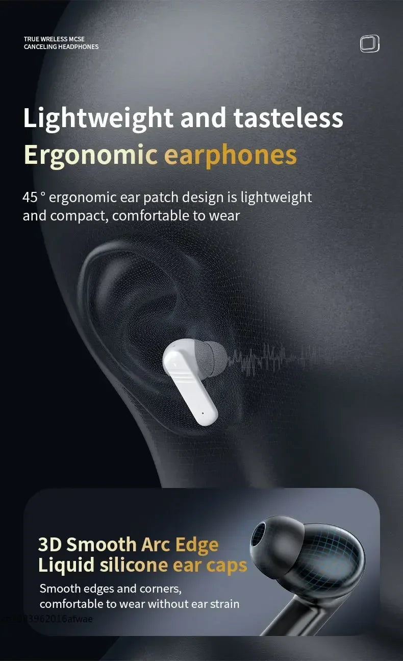 Lenovo Bluetooth Headphones Full Touch Screen Headset Bluetooth 5.4 ANC-ENC Noise Cancelling Earphones Wireless In-Ear Earbuds
