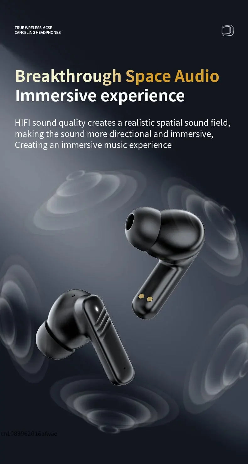 Lenovo Bluetooth Headphones Full Touch Screen Headset Bluetooth 5.4 ANC-ENC Noise Cancelling Earphones Wireless In-Ear Earbuds